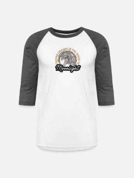 Chasing Dreams | Moonlight Moon Art - Unisex Baseball T-Shirt - white/charcoal