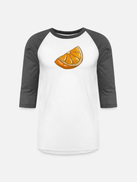 Orange slice - Unisex Baseball T-Shirt - white/charcoal