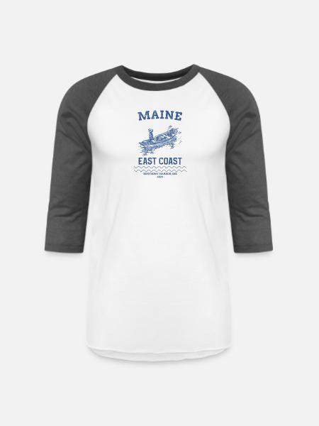 east_coast_boothbay - Unisex Baseball T-Shirt - white/charcoal