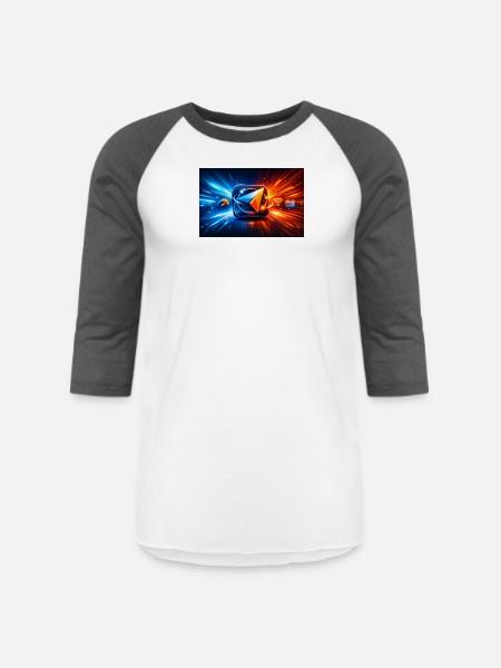Neon Paper Plane Velocity - Unisex Baseball T-Shirt - white/charcoal