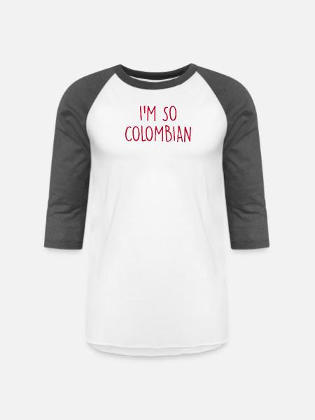 I'm so Colombian Colombia - Unisex Baseball T-Shirt - white/charcoal