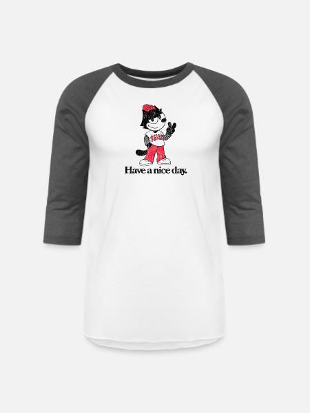 Felix The Cat In Skater Style & Have A Nice Day - Unisex Baseball T-Shirt - white/charcoal