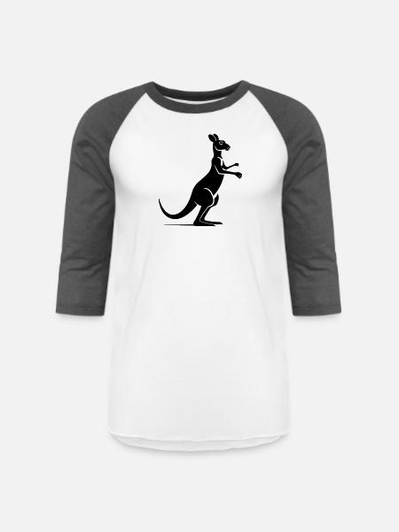 kangaroo - Unisex Baseball T-Shirt - white/charcoal