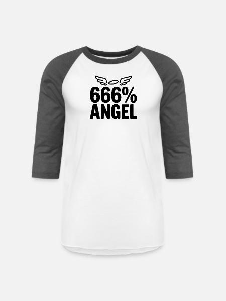 666% Angel - Unisex Baseball T-Shirt - white/charcoal