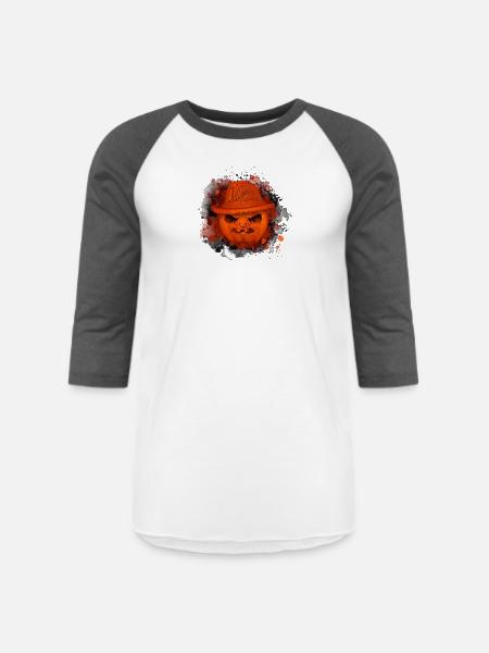 Noir Pumpkin Hat - Unisex Baseball T-Shirt - white/charcoal