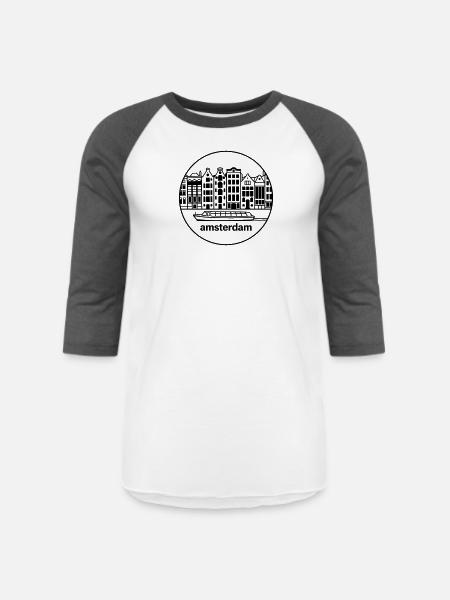 amsterdam - Unisex Baseball T-Shirt - white/charcoal