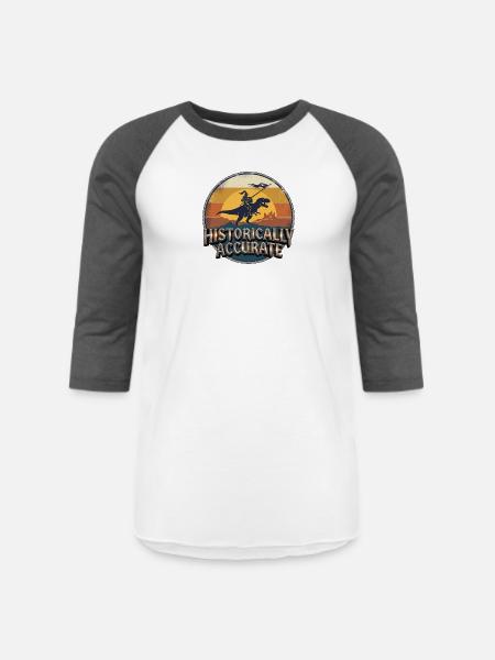 Knight on Dino at Sunset - Unisex Baseball T-Shirt - white/charcoal