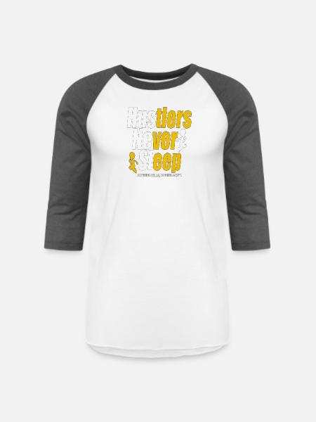 Hustlers Never Sleep - Unisex Baseball T-Shirt - white/charcoal