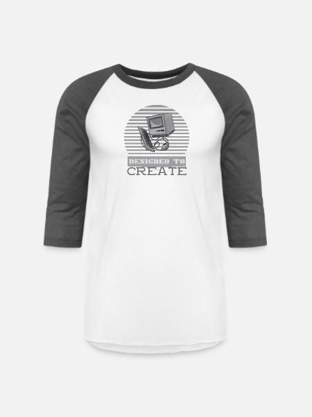 Designed To Create - Unisex Baseball T-Shirt - white/charcoal