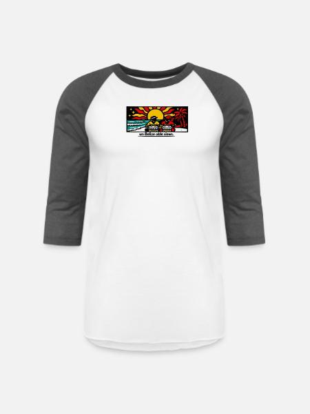 Un-Belize-able Views - Unisex Baseball T-Shirt - white/charcoal
