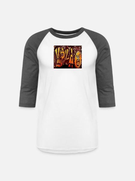 Inferno Graffiti Faces - Unisex Baseball T-Shirt - white/charcoal