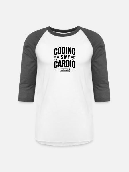 Coding Is My Cardio - Unisex Baseball T-Shirt - white/charcoal