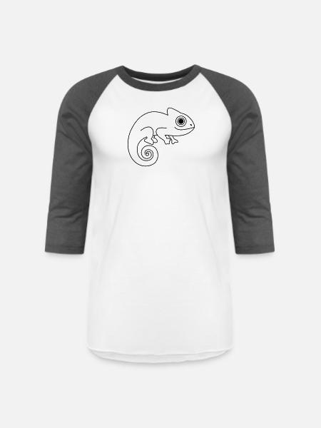 Cute chameleon - Unisex Baseball T-Shirt - white/charcoal