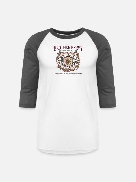 Brother Nervy Gentlemen's Club - Unisex Baseball T-Shirt - white/charcoal