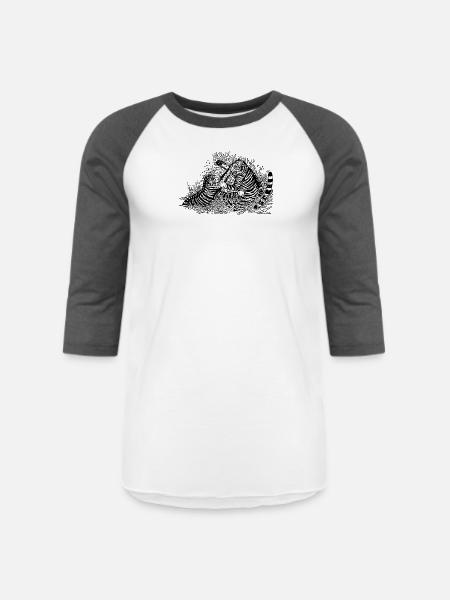 Fighting tigers - Unisex Baseball T-Shirt - white/charcoal