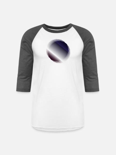 Circular Gradient Ripple - Unisex Baseball T-Shirt - white/charcoal