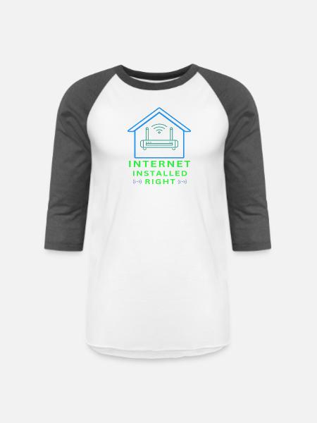 Internet_Installed_Right-_sized - Unisex Baseball T-Shirt - white/charcoal