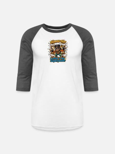 Coffee Is My Superpower Hero - Unisex Baseball T-Shirt - white/charcoal