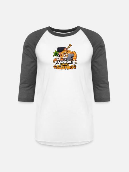 My Coworker Is Sleeping - Unisex Baseball T-Shirt - white/charcoal