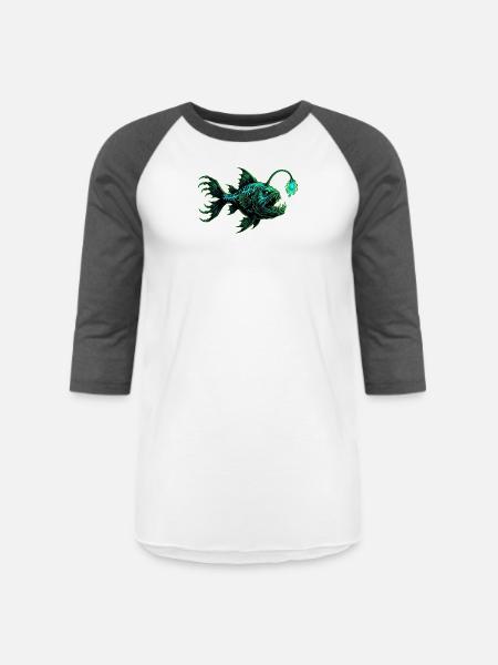 Ocean Depths Art - Unisex Baseball T-Shirt - white/charcoal