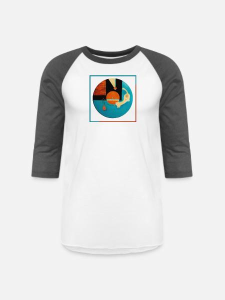Abstract Cat Orbit Circle - Unisex Baseball T-Shirt - white/charcoal