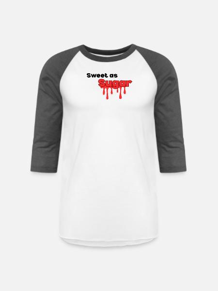 Sweet_as_sugar typography design - Unisex Baseball T-Shirt - white/charcoal