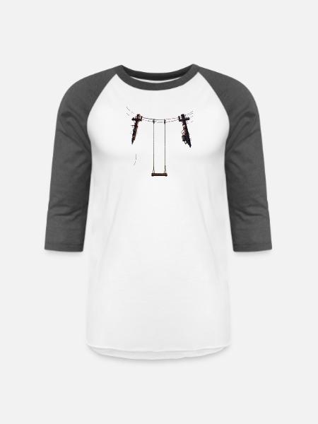 Rustic Swing Silhouette - Unisex Baseball T-Shirt - white/charcoal