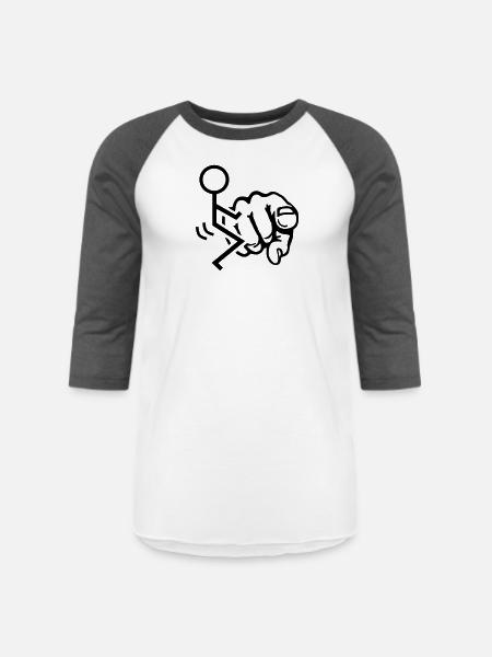 Fuck You - Unisex Baseball T-Shirt - white/charcoal