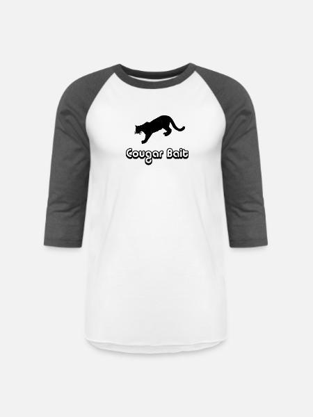 Cougar Bait - Unisex Baseball T-Shirt - white/charcoal
