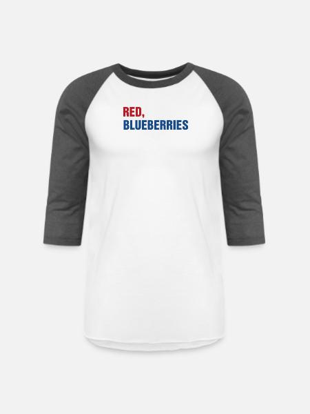 Red White Blueberries - Unisex Baseball T-Shirt - white/charcoal