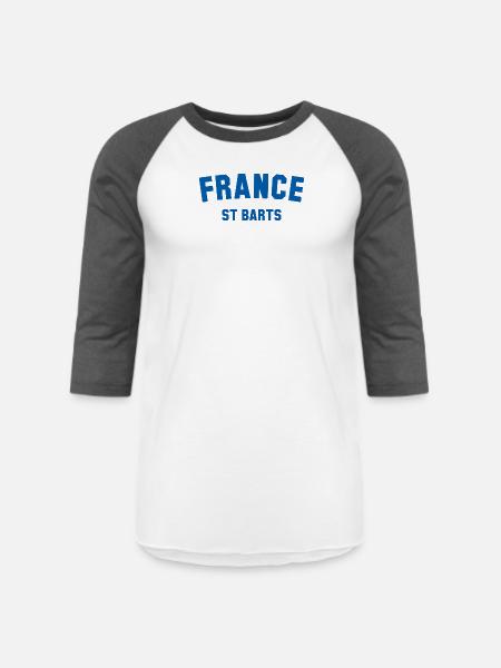 St Barts France Caribbean - Unisex Baseball T-Shirt - white/charcoal