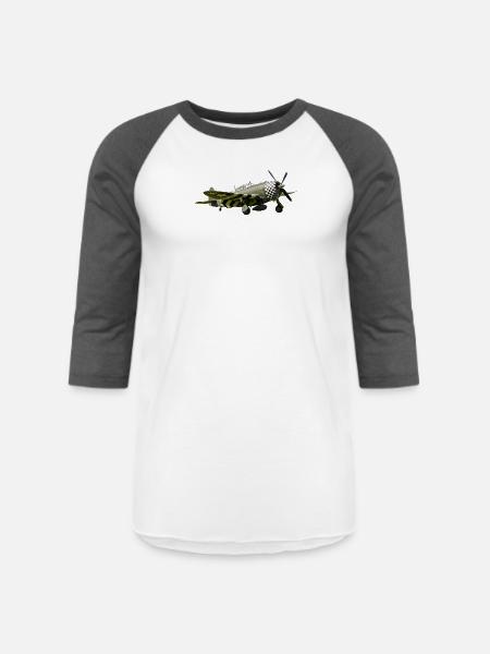 P-47 Thunderbolt - Unisex Baseball T-Shirt - white/charcoal