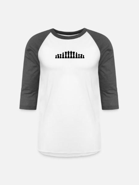 Chess - Unisex Baseball T-Shirt - white/charcoal