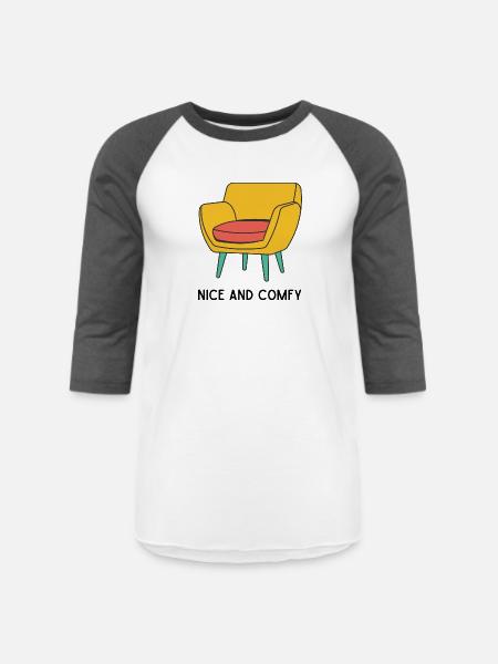 NICE AND COMFY - Unisex Baseball T-Shirt - white/charcoal