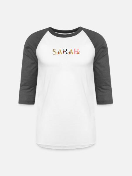 Sarah - Unisex Baseball T-Shirt - white/charcoal