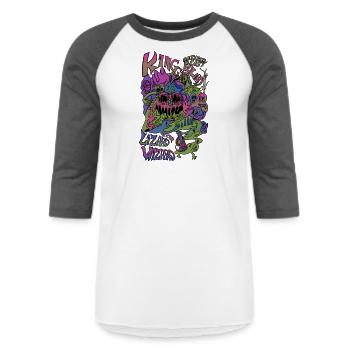 King Gizzard and The Lizard Wizard Altered - Unisex Baseball T-Shirt - white/charcoal - Front - AI Model Female 172 light (172cm) & AI Model Male 178 light (178cm)