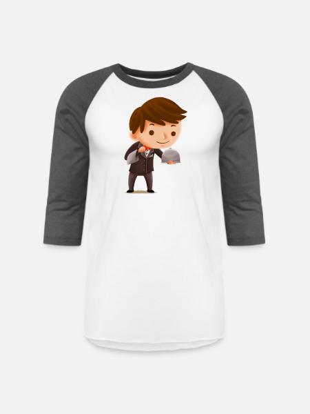 Kids Waiter - Unisex Baseball T-Shirt - white/charcoal