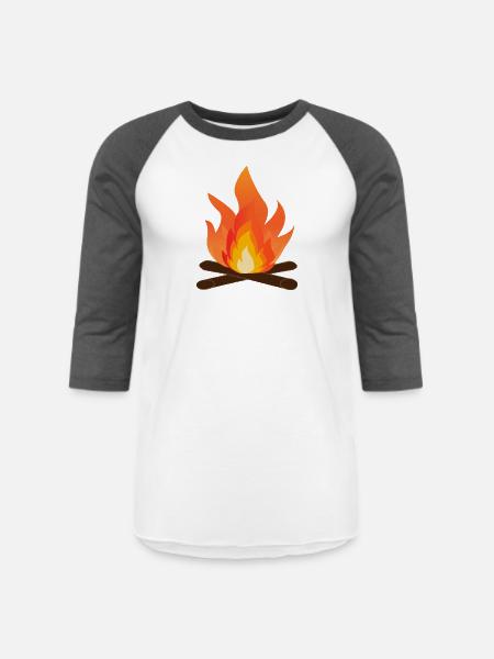 Bonfire Glow Campfire Flame Art - Unisex Baseball T-Shirt - white/charcoal
