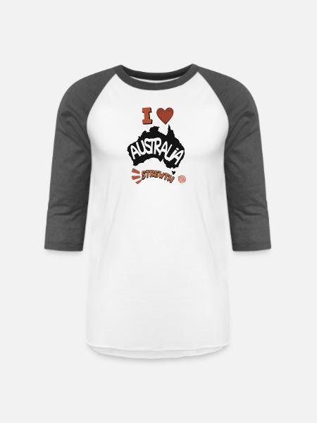 I Love Australia Strewth - Unisex Baseball T-Shirt - white/charcoal