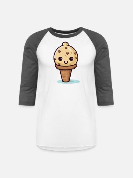 Ice Cream Cone - Unisex Baseball T-Shirt - white/charcoal