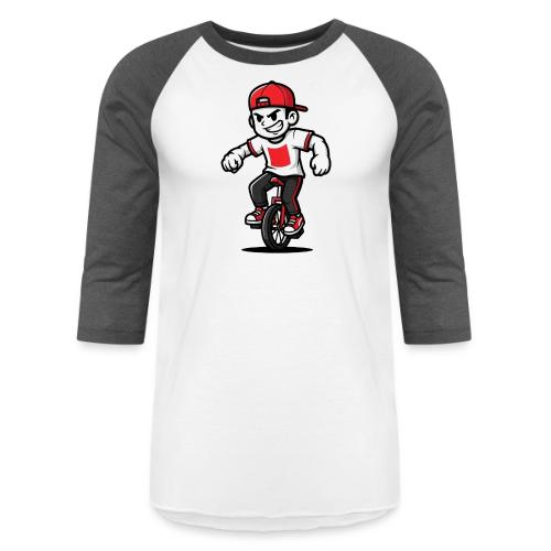 Unicycle Rebel – Street Rider Mascot - Unisex Baseball T-Shirt