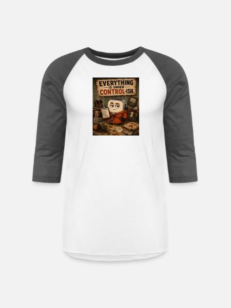 Everything Under Controlish - Unisex Baseball T-Shirt - white/charcoal