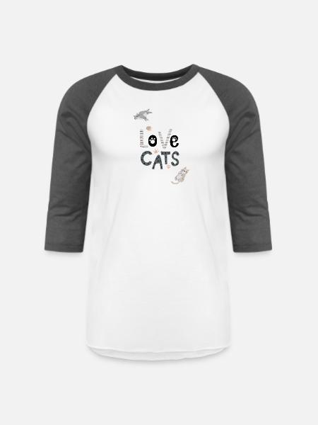 cat lovers - Unisex Baseball T-Shirt - white/charcoal