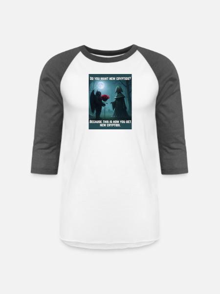 Mothman Romance - Unisex Baseball T-Shirt - white/charcoal