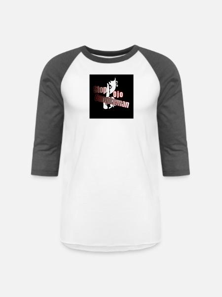 Stop Cangkeman Poster - Unisex Baseball T-Shirt - white/charcoal