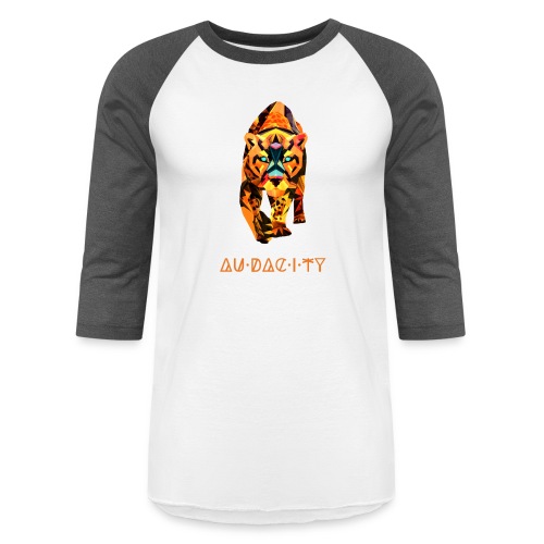 Audacity T shirt Design Orange Letters - Unisex Baseball T-Shirt