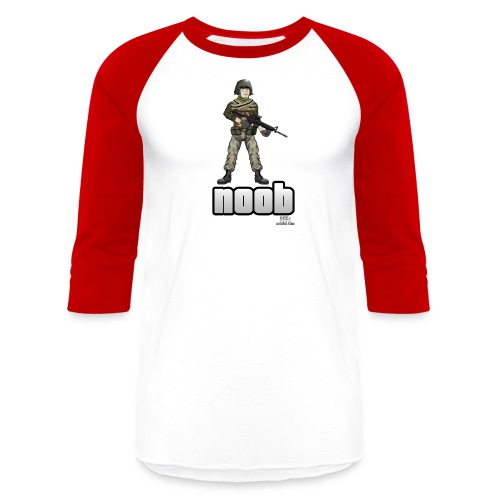 n00b design v1 with logo png - Unisex Baseball T-Shirt