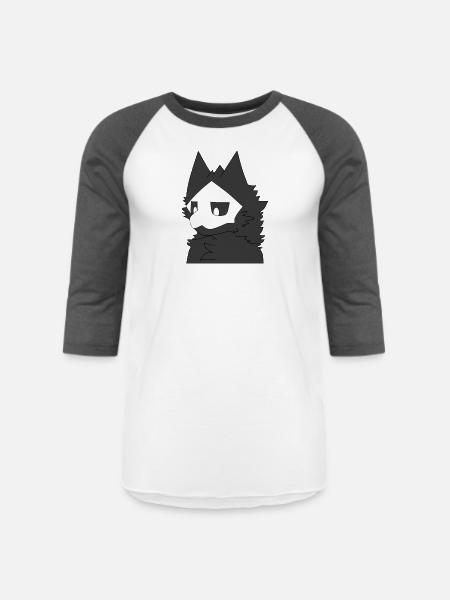 Mono Wolfish Avatar - Unisex Baseball T-Shirt - white/charcoal