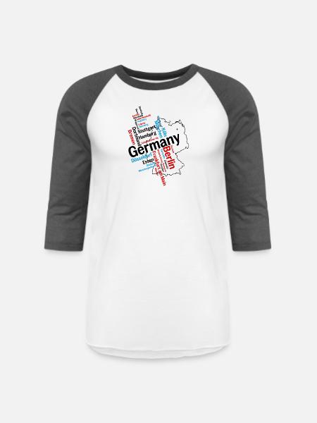 Germany - Unisex Baseball T-Shirt - white/charcoal
