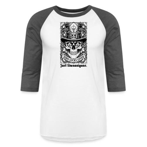 Salty Shamrock Skull T-Shirt - Unisex Baseball T-Shirt